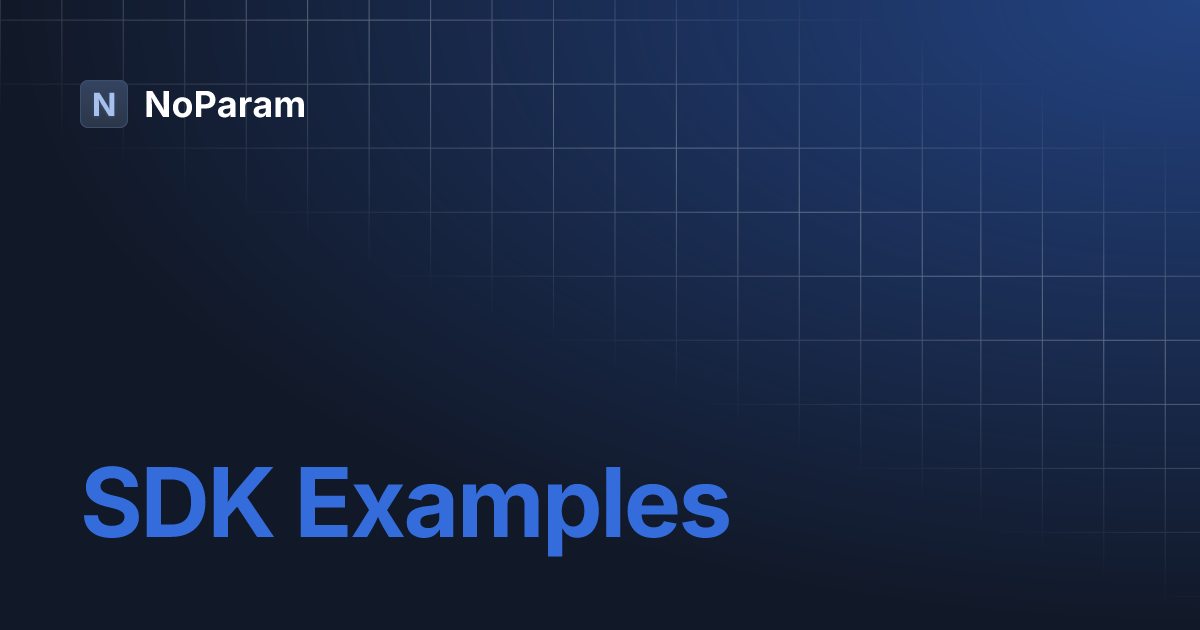 SDK Examples | NoParam
